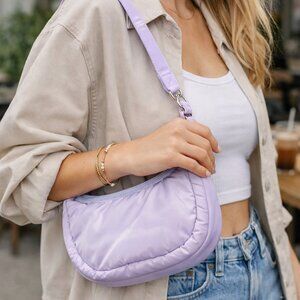 NWT LeSportsac Lavender Mini Shoulder Bag Nylon Crescent